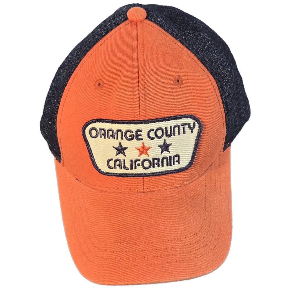 American Eagle Orange County California Trucker Hat Snapback Mesh Cap Orange